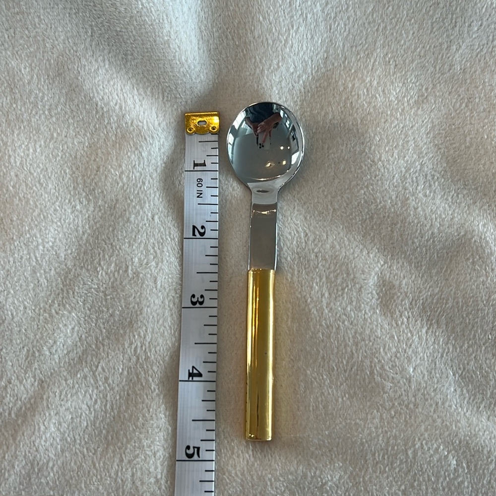 Retroneu 4 pc Demitasse Spoon Set - Gold and Silver Tone - Picture 3 of 8